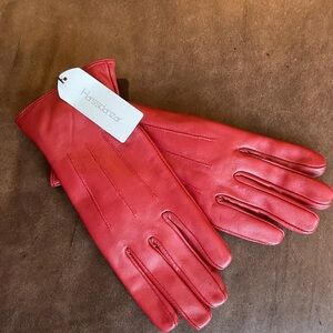 Red Leather Women's Gloves